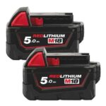 Milwaukee akumulatorski bateriji M18 B5 s 5.0 Ah kapaciteto in REDLITHIUM tehnologijo