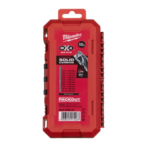 Milwaukee 10 delni set svedrov za beton SDS-Plus MX4 od 5 do 12 mm - slika 2