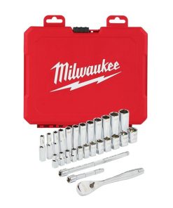 Milwaukee metrični 28-delni set ¼″ raglje in natičnih ključev