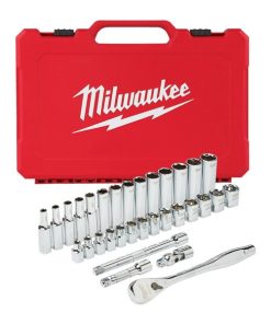 Milwaukee metrični 32-delni ⅜″ set raglje in natičnih ključev