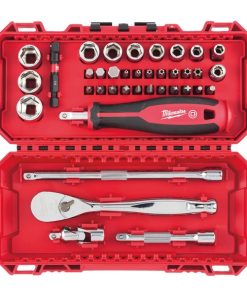 Milwaukee 1/4″ set raglje in nastavkov 38 delni PACKOUT