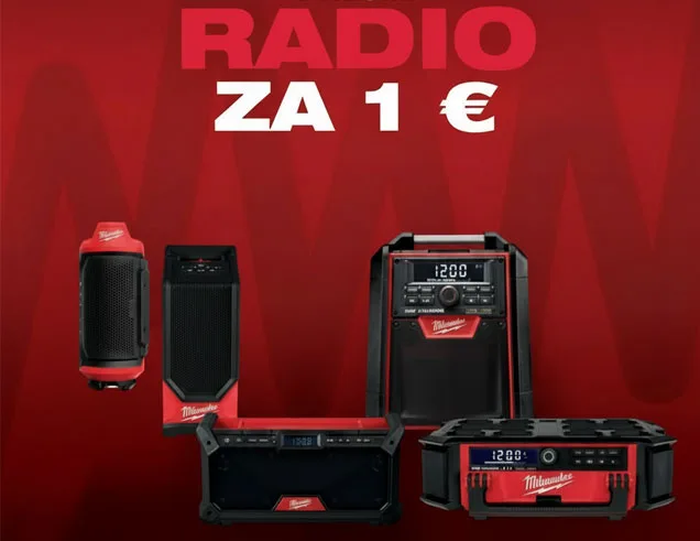Milwaukee Akcija - Prejmi radio ali zvočnik za 1 €