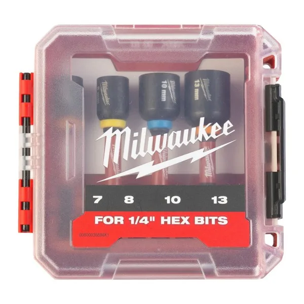 Milwaukee SHOCKWAVE Impact magnetni natični nastavki 1/4" set 4-delni