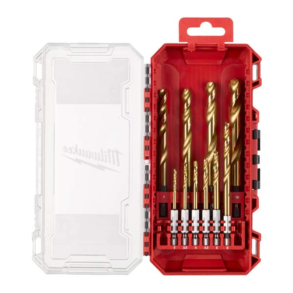 Milwaukee set 10 svedrov za kovino 3-10 mm RED HEX SHOCKWAVE HSS-TiN