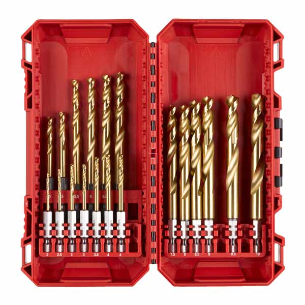 Milwaukee set 19 svedrov za kovino 2-10 mm RED HEX SHOCKWAVE HSS-TiN