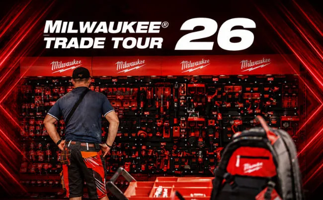 Trade Tour 2026 Milwaukee Tool Slovenija Grlica Big Red Truck