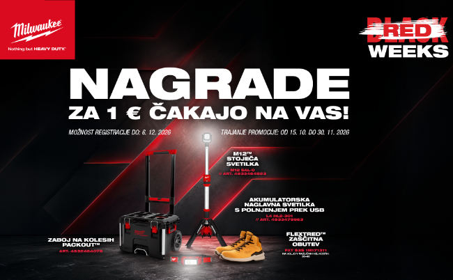 Črni petek 2026 Milwaukee: BLACK RED WEEKS pri Grlici
