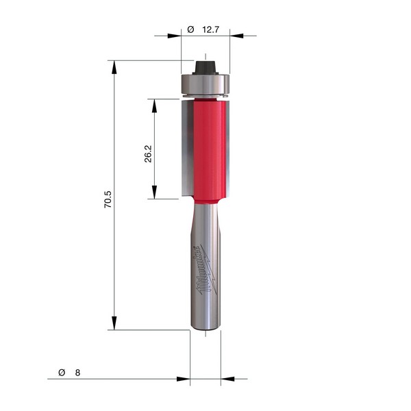 Milwaukee poravnalni rezkar S8 12.7/70.7 mm - slika 2